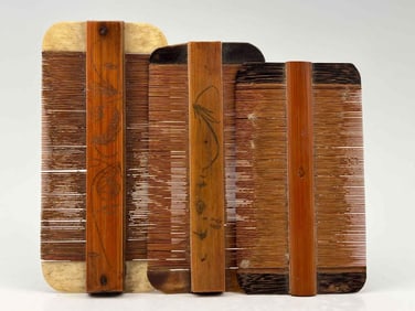 Three Antique Chinese Bamboo Combs