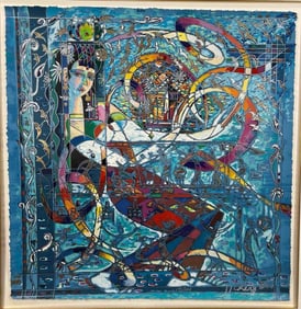 Ji Cheng (Chinese, 1905-2005), Silk Ribbon Dance, Serigraph