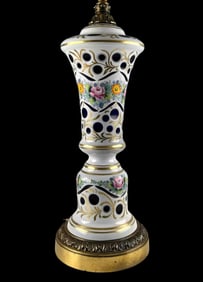 Bohemian Cased Glass Table Lamp