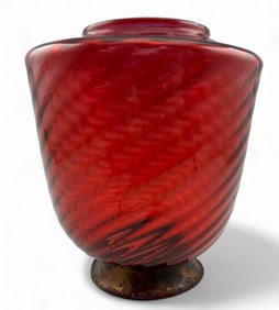 Antique Cranberry Glass Lamp Shade