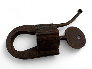 Antique Polhem Padlock With Key