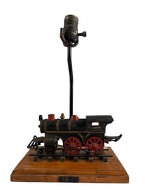 Cast Iron Toy Train, Mounted As Lamp