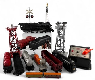 Eight Piece Lionel Train Set With Accessories