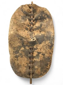 Nuer Tribe, Sudan, African Leaf Shaped Wood & Hide Shield