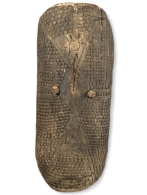 Large Antique Papua New Guinea War Shield, Kalam, Simbai River