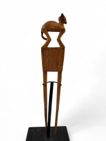 Yaka Figural Animal Hair Comb, Democratic Republic of The Congo, 20th Century
