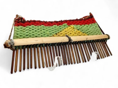 Antique Amazonian Gurupi River Region Bamboo And Woven Yarn Comb