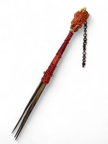 Papua New Guinea Palm Wood, Woven Fiber, & Nasa Shell Comb