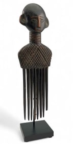 Akan Figural Wooden Comb, Ghana Ca. 1930