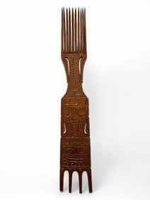 Massim Papua New Guinea Intricately Carved Double Ended Comb
