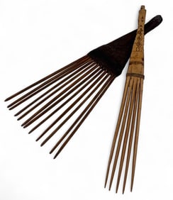 Two Melanesian Bamboo Combs