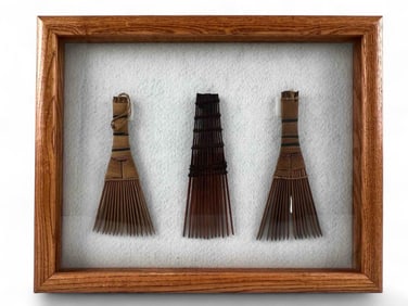 Three African Hair Combs, Democratic Republic of The Congo Or Tutsi