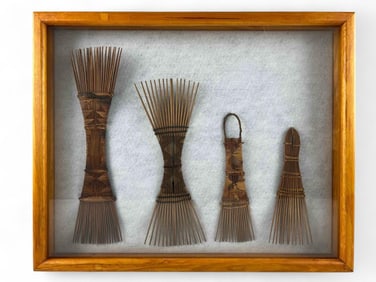 Four African Hair Combs, Mangbetu Or Tutsi