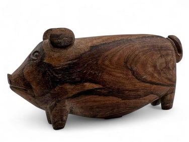 Trobiand Islands Carved Pig Figure