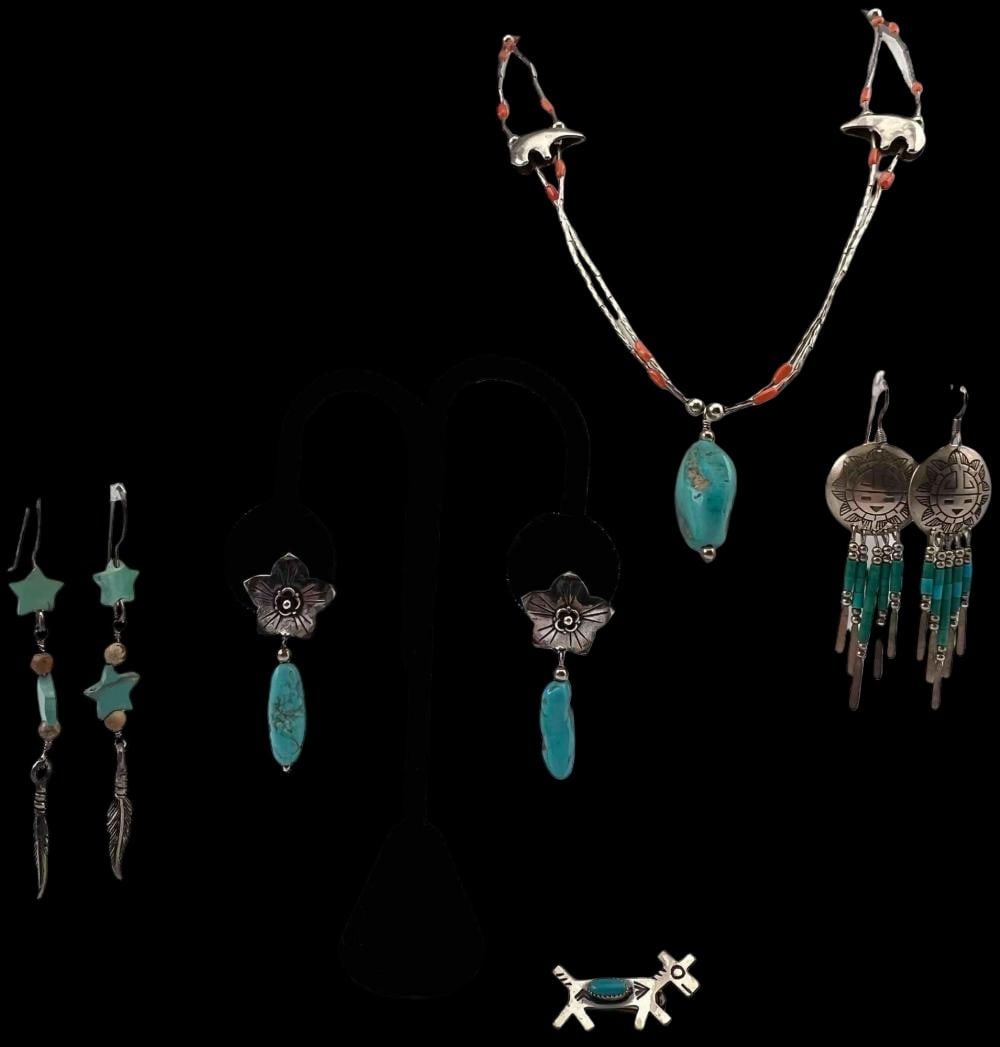 Grouping Of Sterling Silver Native American Style Jewelry (1 of 14)