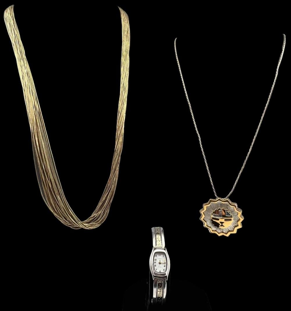 Sterling Silver, Gold & Vermeil Native American Style Necklaces & Watch Band (1 of 16)