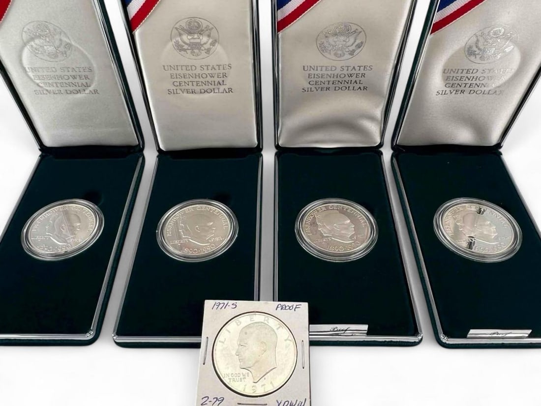 United States Eisenhower Silver Dollar Coins (1 of 6)
