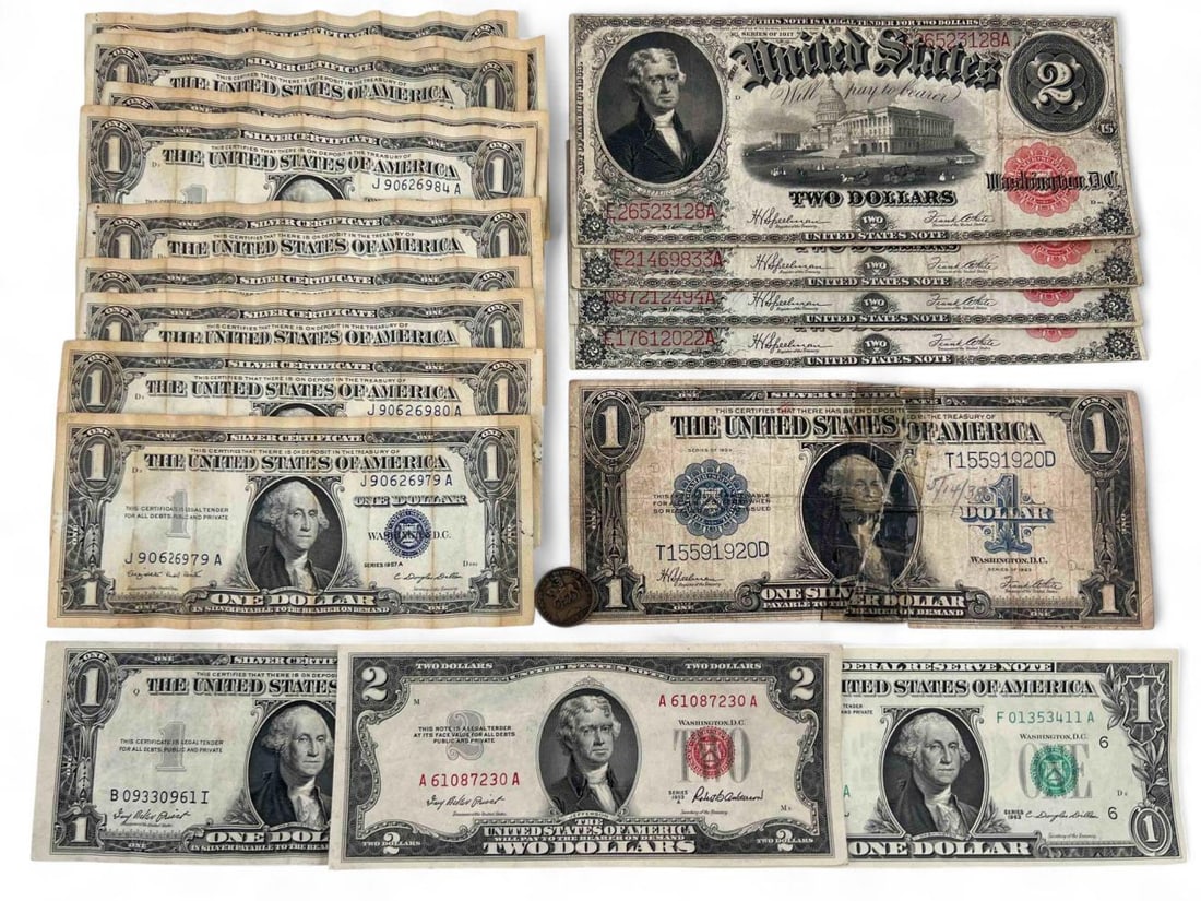 U.S. Paper Currency & Civil War Coin (1 of 11)