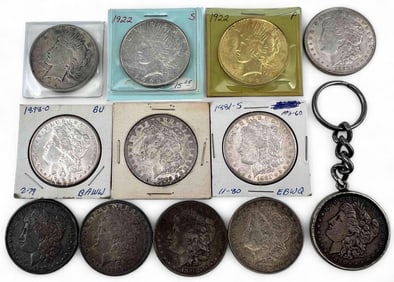 Morgan Silver Dollars & Peace Dollars 1880-1922