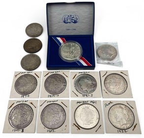 U.S. Morgan Silver Dollars, Peace Dollars & 1986 Ellis Island Dollar Coin