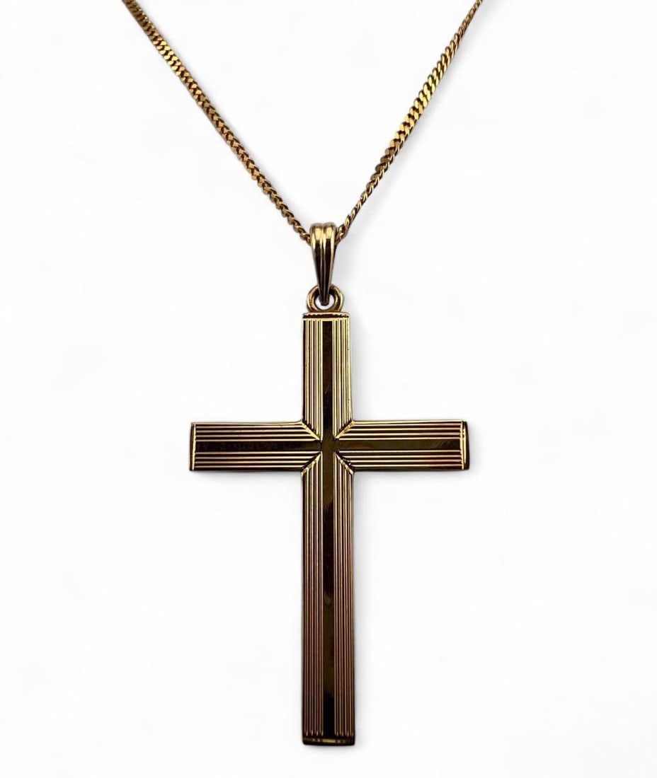 14K Yellow Gold Cross Necklace (1 of 6)