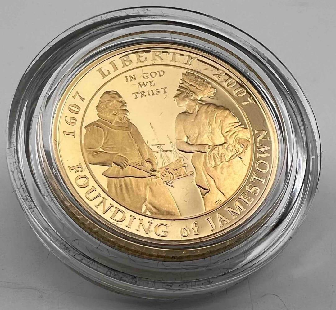 United States Jamestown Commemorative Five Dollar Gold Coin (1 of 5)