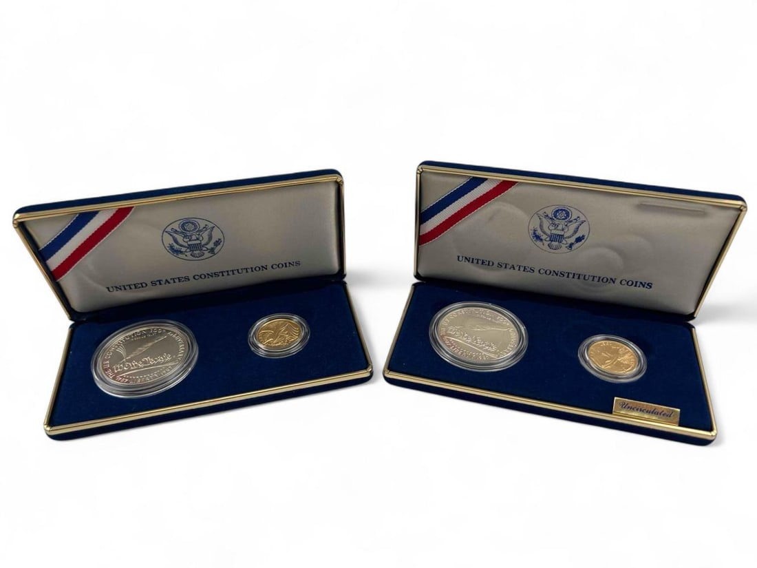 Two Sets United States Gold & Silver Constitution Coins (1 of 5)