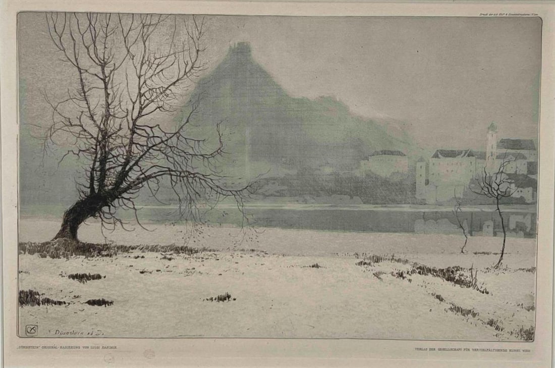 Luigi Kasimir (Austrian, 1881-1962), Castle Durnstein, Etching (1 of 11)