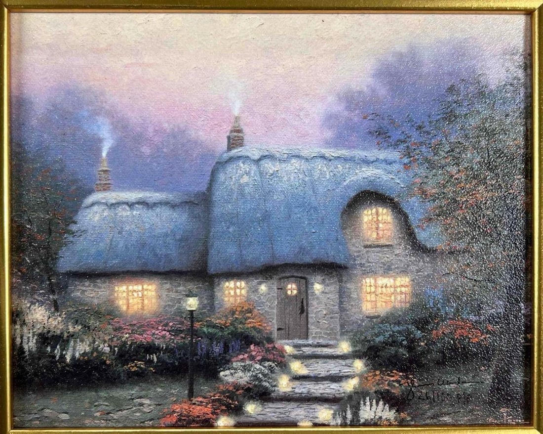 Thomas Kinkade, The Lit Path, Canvas Lithograph (1 of 10)
