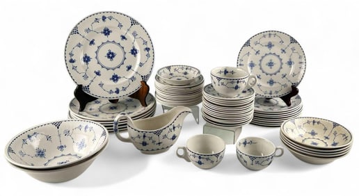 Blue & White China Set, Furnivals & Franciscan