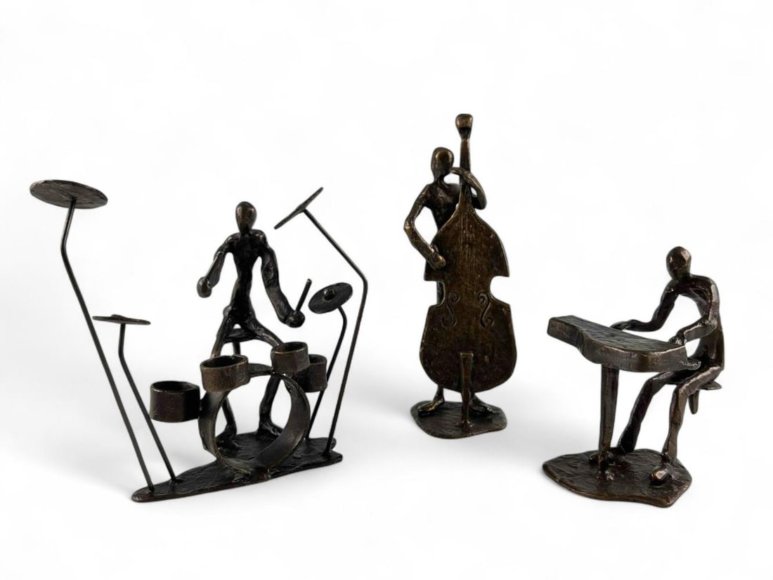 Grouping Of Three Bronze Musician Sculptures (1 of 12)