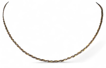 14K Braided Tricolor Gold Necklace