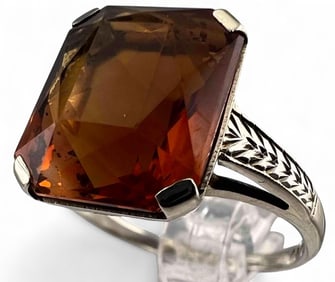 14K Art Deco Citrine Ring
