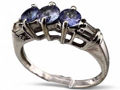 14K White Gold Gem Set Ring: 14K White Gold Gem Set Ring, 2.6g. Marked "14K ADL." Width at front approximately 4.9mm. Approximate ring size 7.5. ALL CREDIT CARDS WILL BE MANUALLY VERIFIED PRIOR TO SHIPMENT.
