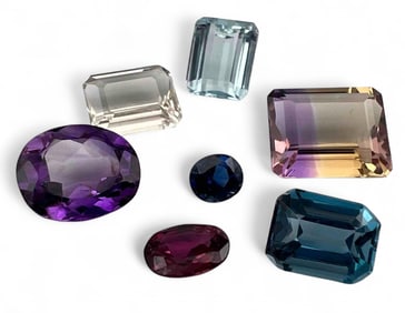 Grouping Of Unset Gemstones, Including Aquamarine
