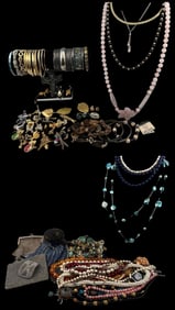Large Lot Of Costume Jewelry & Vintage Purses