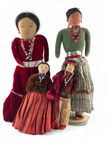 Four Native American Dolls, Ca. 1920's-1960's