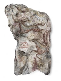 John Running (California, 20th/21st C.), "Ponies With Spirit," Cast Stone Petroglyph Sculpture.