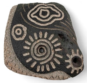 Carved Stone Petroglyph Sculpture