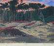 Gordon Motensen (American b. 1938), Evening Dunes, Reduction Woodcut