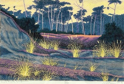 Gordon Motensen (American b. 1938), Del Monte Forest, Reduction Woodcut