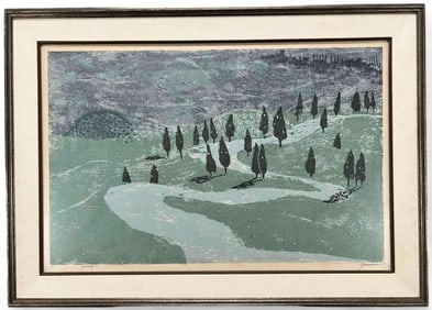 Antonio Frasconi (1919-2013), Tuscany VI, Mid Century Woodcut