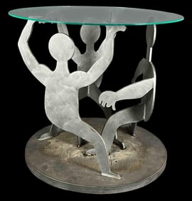 Figural Torch Cut Steel Table