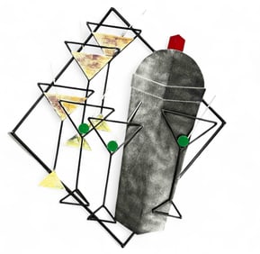 Curtis Jere, "Martinis And Manhattans" Metal Wall Sculpture