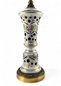 Bohemian Cased Glass Table Lamp