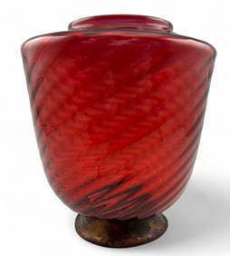 Antique Cranberry Glass Lamp Shade