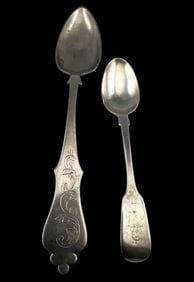 Two Early Sterling & Coin Silver Spoons