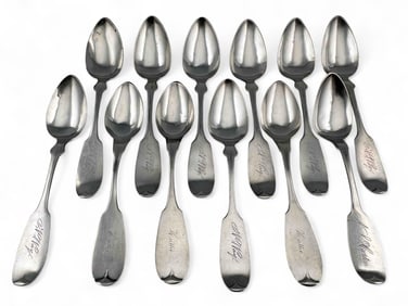 Twelve Coin Silver Teaspoons