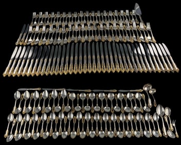 Gorham Golden Medici Sterling Silver Flatware Set, 186 Piece