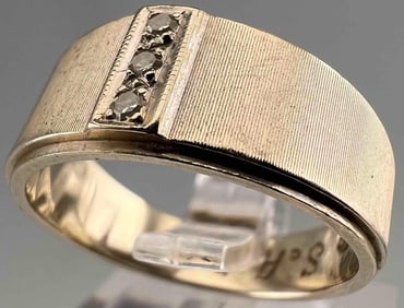 Mid Century 14K White Gold Diamond Ring